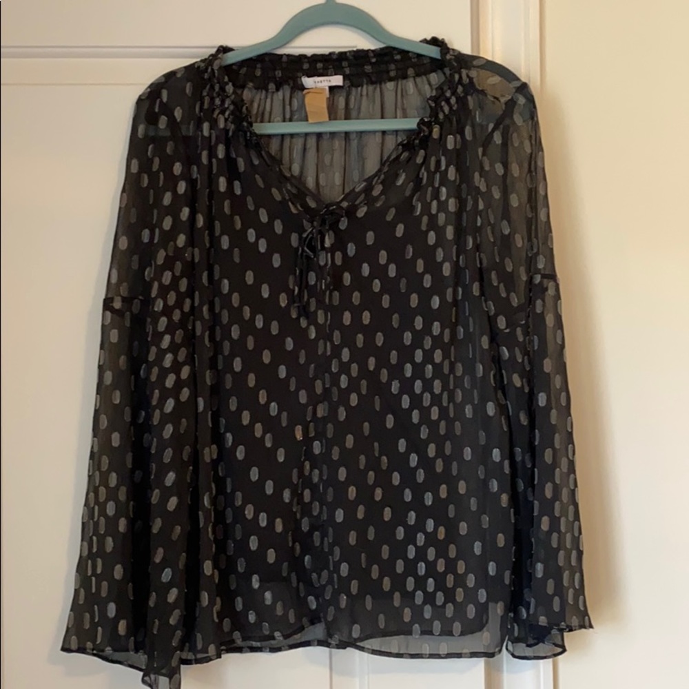 Elegant sheer chiffon blouse with camisole
